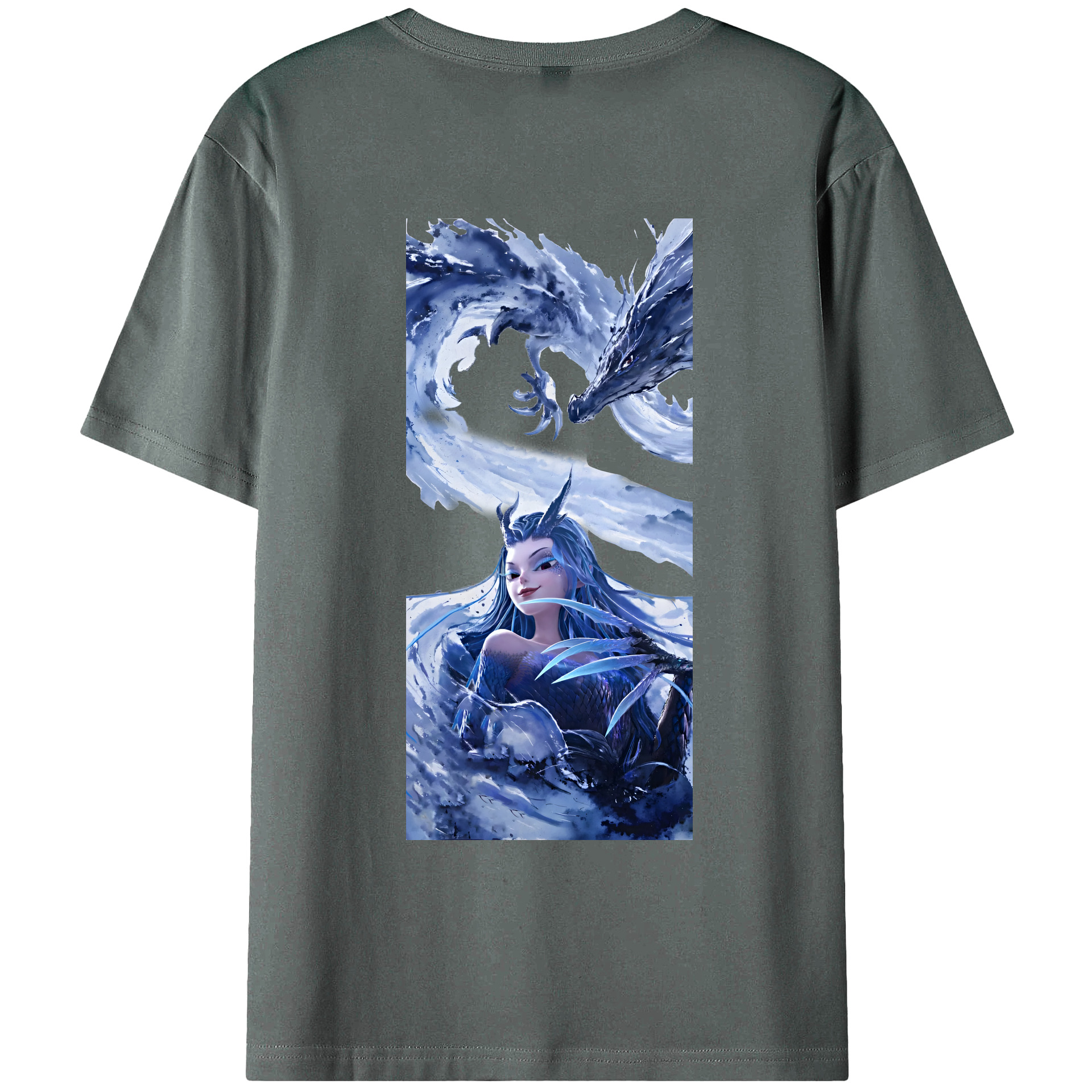 （画像用） Ne Zha 2 ナタ 魔童の大暴れ 綿100％ メンズ半袖Tシャツ（バックプリント） 通気性